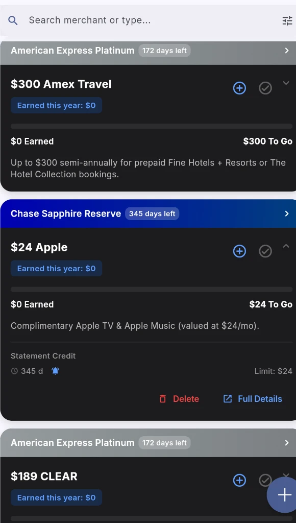 CardTrack Screenshot 2