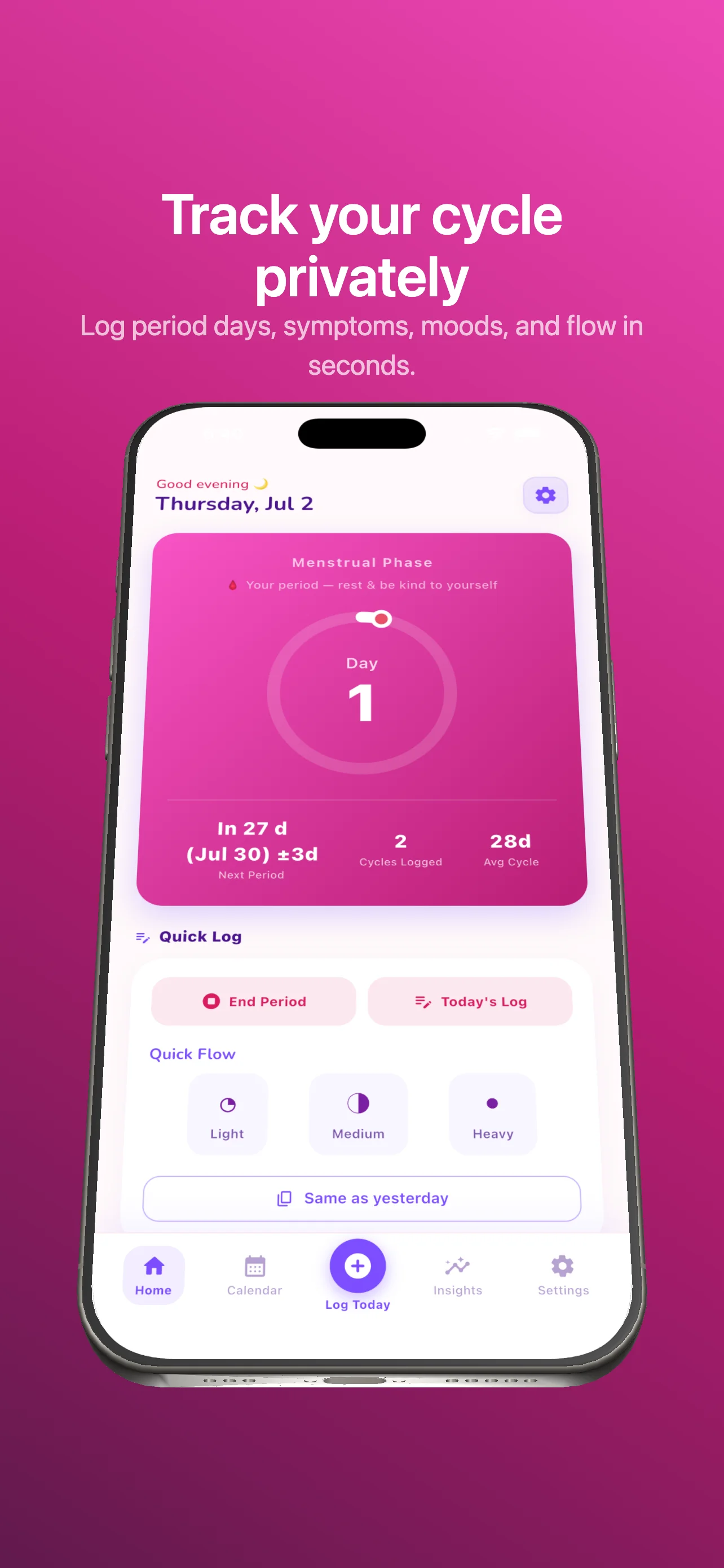 Period Tracker UI
